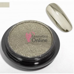 Pigment Metalic Mirror Effect pentru Gel UV sau Acril, NADP014PP Silver-Gold + 2 aplicatoare